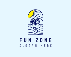 Sun Beach Ocean logo design