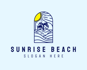 Sun Beach Ocean logo design