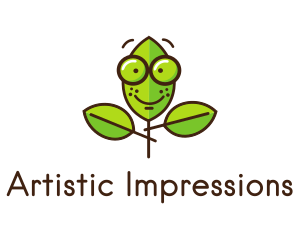 Cute Nerd Plant logo design