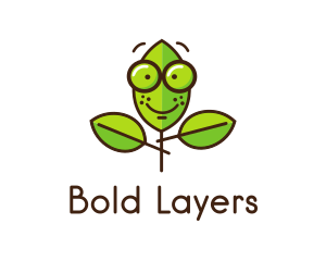 Cute Nerd Plant logo design