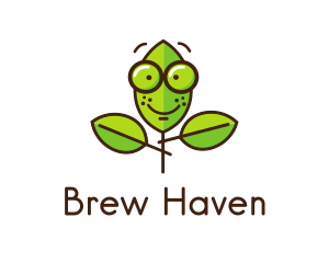 Cute Nerd Plant logo design