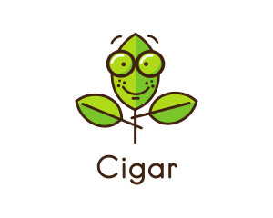 Cute Nerd Plant logo design