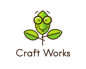 Cute Nerd Plant logo design