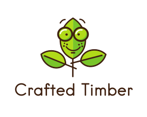 Cute Nerd Plant logo design