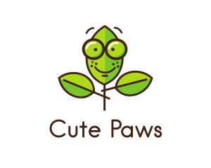 Cute Nerd Plant logo design