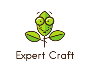 Cute Nerd Plant logo design