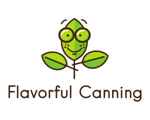 Cute Nerd Plant logo design