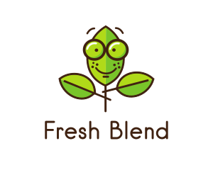 Cute Nerd Plant logo design