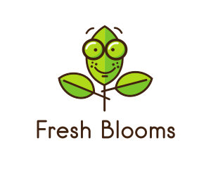 Cute Nerd Plant logo design