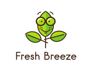 Cute Nerd Plant logo design