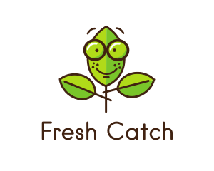 Cute Nerd Plant logo design