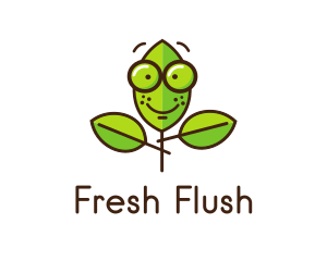 Cute Nerd Plant logo design