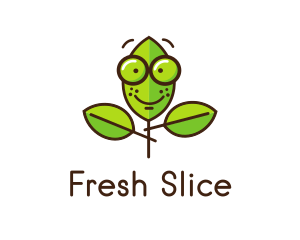 Cute Nerd Plant logo design