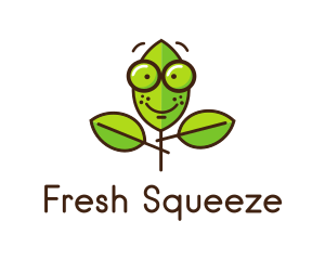 Cute Nerd Plant logo design