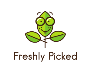 Cute Nerd Plant logo design