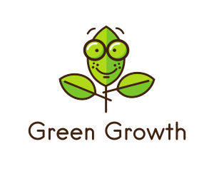 Cute Nerd Plant logo design