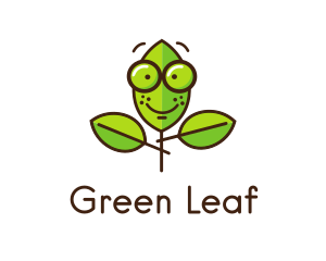 Cute Nerd Plant logo design