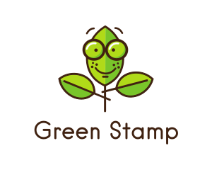 Cute Nerd Plant logo design