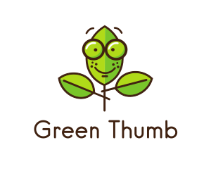 Cute Nerd Plant logo design