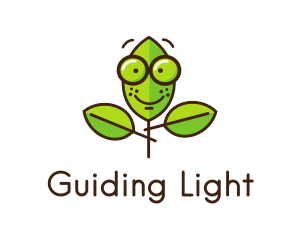 Cute Nerd Plant logo design