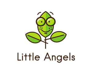 Cute Nerd Plant logo design