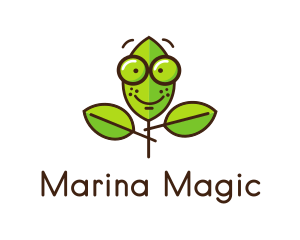 Cute Nerd Plant logo design