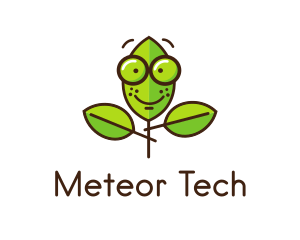 Cute Nerd Plant logo design