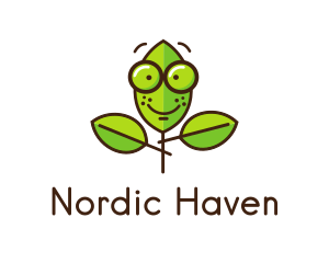 Cute Nerd Plant logo design