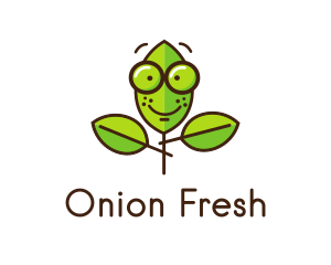 Cute Nerd Plant logo design