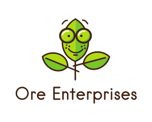 Cute Nerd Plant logo design