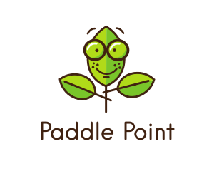 Cute Nerd Plant logo design