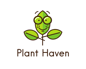 Cute Nerd Plant logo design