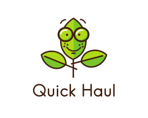 Cute Nerd Plant logo design