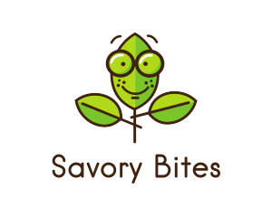 Cute Nerd Plant logo design