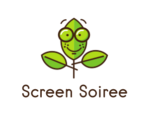 Cute Nerd Plant logo design