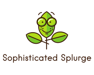 Cute Nerd Plant logo design