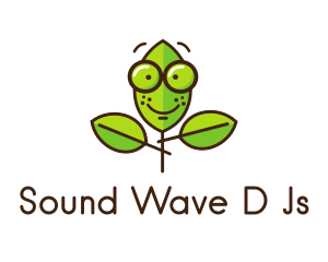 Cute Nerd Plant logo design