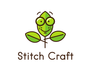 Cute Nerd Plant logo design