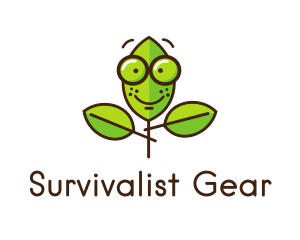 Cute Nerd Plant logo design