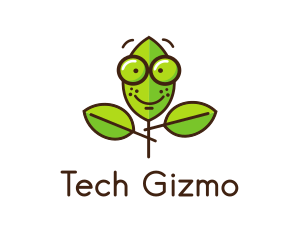 Cute Nerd Plant logo design