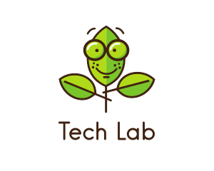 Cute Nerd Plant logo design