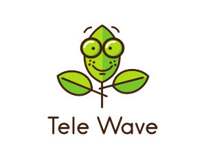 Cute Nerd Plant logo design