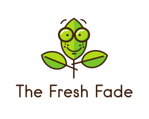 Cute Nerd Plant logo design