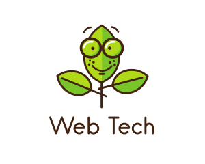 Cute Nerd Plant logo design