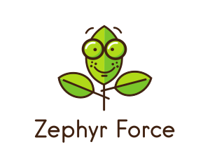 Cute Nerd Plant logo design