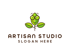 Cute Nerd Plant logo design