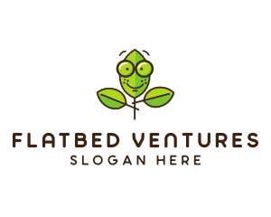 Cute Nerd Plant logo design