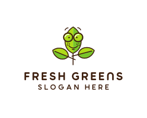 Cute Nerd Plant logo design