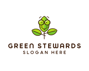 Cute Nerd Plant logo design