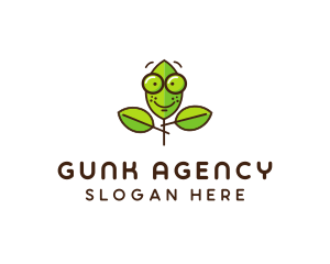 Cute Nerd Plant logo design